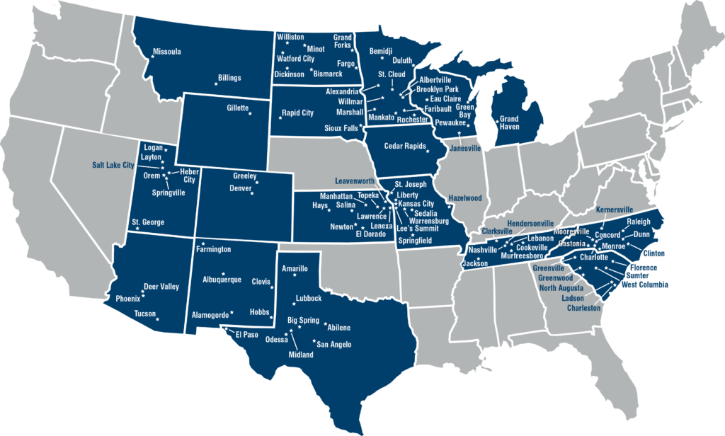 Border States Footprint Locations